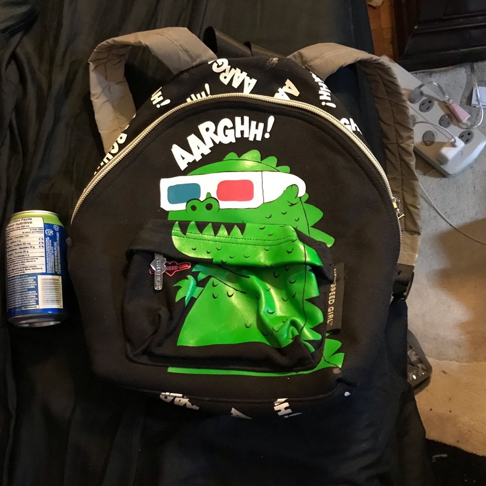 Newbreed Girl 3-D Godzilla Dino Dinosaur Backpack